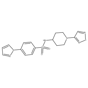 4-(1H-pyrazol-1-yl)-N-[1-(1,2,5-thiadiazol-3-yl)piperidin-4-yl]benzene-1-sulfonamide Structure