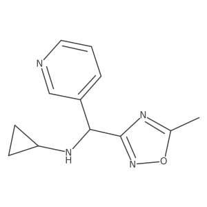 N-((5-methyl-1,2,4-oxadiazol-3-yl)(pyridin-3-yl)methyl)cyclopropanamine结构式