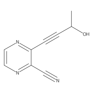 3-(3-Hydroxybut-1-yn-1-yl)pyrazine-2-carbonitrile结构式