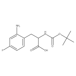 (S)-3-(2-Amino-4-fluorophenyl)-2-((tert-butoxycarbonyl)amino)propanoic acid结构式