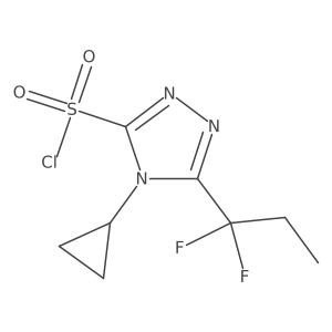 4-cyclopropyl-5-(1,1-difluoropropyl)-4H-1,2,4-triazole-3-sulfonyl chloride Structure