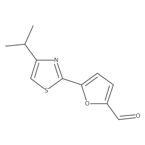 5-[4-(Propan-2-yl)-1,3-thiazol-2-yl]furan-2-carbaldehyde结构式