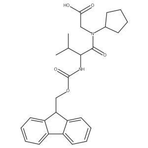 2-[(2R)-N-cyclopentyl-2-({[(9H-fluoren-9-yl)methoxy]carbonyl}amino)-3-methylbutanamido]acetic acid结构式