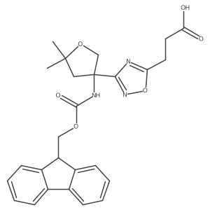 3-{3-[3-({[(9H-fluoren-9-yl)methoxy]carbonyl}amino)-5,5-dimethyloxolan-3-yl]-1,2,4-oxadiazol-5-yl}propanoic acid结构式