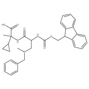 2-{3-[benzyl(methyl)amino]-2-({[(9H-fluoren-9-yl)methoxy]carbonyl}amino)propanamido}-2-cyclopropylpropanoic acid Structure