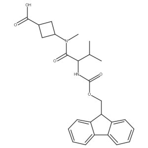 3-[2-({[(9H-fluoren-9-yl)methoxy]carbonyl}amino)-N,3-dimethylbutanamido]cyclobutane-1-carboxylic acid结构式