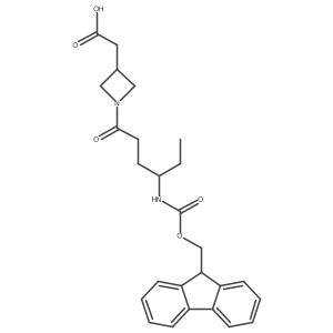 2-{1-[4-({[(9H-fluoren-9-yl)methoxy]carbonyl}amino)hexanoyl]azetidin-3-yl}acetic acid结构式