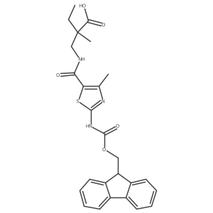 2-({[2-({[(9H-fluoren-9-yl)methoxy]carbonyl}amino)-4-methyl-1,3-thiazol-5-yl]formamido}methyl)-2-methylbutanoic acid Structure