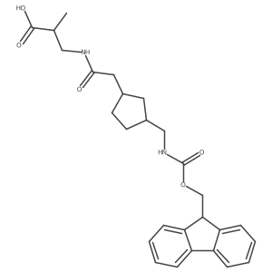 3-(2-{3-[({[(9H-fluoren-9-yl)methoxy]carbonyl}amino)methyl]cyclopentyl}acetamido)-2-methylpropanoic acid Structure