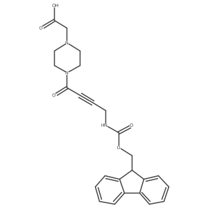 2-{4-[4-({[(9H-fluoren-9-yl)methoxy]carbonyl}amino)but-2-ynoyl]piperazin-1-yl}acetic acid Structure