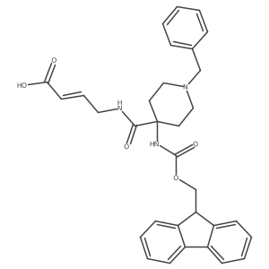 4-{[1-benzyl-4-({[(9H-fluoren-9-yl)methoxy]carbonyl}amino)piperidin-4-yl]formamido}but-2-enoic acid Structure