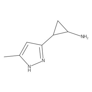 rac-(1R,2R)-2-(5-methyl-1H-pyrazol-3-yl)cyclopropan-1-amine Structure