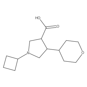 1-Cyclobutyl-4-(oxan-4-yl)pyrrolidine-3-carboxylic acid结构式