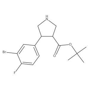 rac-tert-butyl (3R,4S)-4-(3-bromo-4-fluorophenyl)pyrrolidine-3-carboxylate Structure