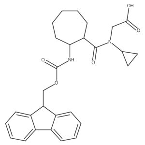 rac-2-{N-cyclopropyl-1-[(1R,2S)-2-({[(9H-fluoren-9-yl)methoxy]carbonyl}amino)cycloheptyl]formamido}acetic acid Structure