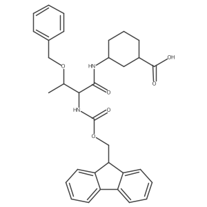 rac-(1R,3S)-3-[3-(benzyloxy)-2-({[(9H-fluoren-9-yl)methoxy]carbonyl}amino)butanamido]cyclohexane-1-carboxylic acid结构式