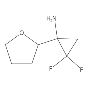 2,2-Difluoro-1-(oxolan-2-yl)cyclopropan-1-amine结构式