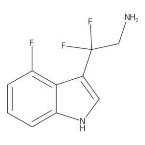 2,2-difluoro-2-(4-fluoro-1H-indol-3-yl)ethan-1-amine结构式