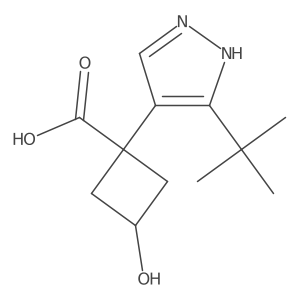 1-(3-tert-butyl-1H-pyrazol-4-yl)-3-hydroxycyclobutane-1-carboxylic acid Structure
