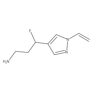 3-(1-ethenyl-1H-pyrazol-4-yl)-3-fluoropropan-1-amine结构式