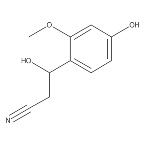 3-Hydroxy-3-(4-hydroxy-2-methoxyphenyl)propanenitrile结构式