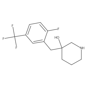 3-{[2-Fluoro-5-(trifluoromethyl)phenyl]methyl}piperidin-3-ol结构式