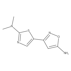 3-[2-(Dimethylamino)-1,3-thiazol-5-yl]-1,2-oxazol-5-amine结构式