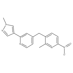 2-Methyl-3-[[2-(1-methyl-1H-pyrazol-4-yl)-4-pyridinyl]methyl]-6-nitropyridine结构式