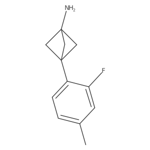 3-(2-Fluoro-4-methylphenyl)bicyclo[1.1.1]pentan-1-amine结构式