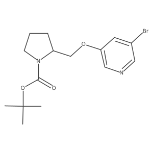3-bromo-5-[[1-(tert-butoxycarbonyl)-2(R)-pyrrolidinyl]methoxy]pyridine Structure