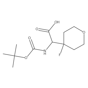2-((tert-Butoxycarbonyl)amino)-2-(4-fluorotetrahydro-2H-pyran-4-yl)aceticacid结构式
