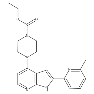 Ethyl 4-[2-(6-methyl-2-pyridinyl)-1H-pyrrolo[2,3-b]pyridin-4-yl]-1-piperazinecarboxylate结构式