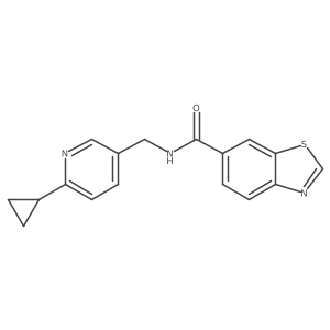 N-[(6-cyclopropylpyridin-3-yl)methyl]-1,3-benzothiazole-6-carboxamide Structure