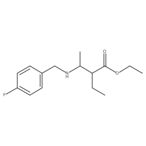 Ethyl 2-ethyl-3-{[(4-fluorophenyl)methyl]amino}butanoate结构式