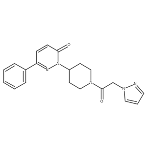 6-phenyl-2-{1-[2-(1H-pyrazol-1-yl)acetyl]piperidin-4-yl}-2,3-dihydropyridazin-3-one结构式