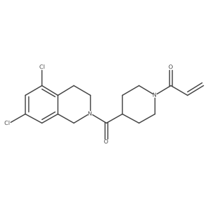 1-[4-(5,7-Dichloro-1,2,3,4-tetrahydroisoquinoline-2-carbonyl)piperidin-1-yl]prop-2-en-1-one结构式