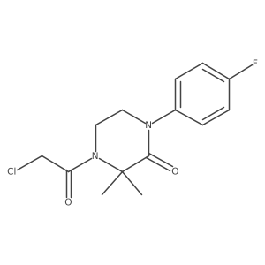 4-(2-Chloroacetyl)-1-(4-fluorophenyl)-3,3-dimethylpiperazin-2-one Structure