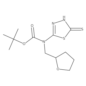 tert-butyl N-[(oxolan-2-yl)methyl]-N-(5-sulfanyl-1,3,4-thiadiazol-2-yl)carbamate结构式