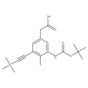 2-(3-{[(Tert-butoxy)carbonyl]amino}-4-methyl-5-[2-(trimethylsilyl)ethynyl]phenyl)acetic acid Structure