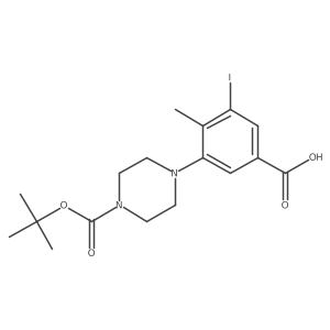 3-{4-[(Tert-butoxy)carbonyl]piperazin-1-yl}-5-iodo-4-methylbenzoic acid结构式