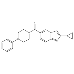 1-{2-Cyclopropylimidazo[1,2-b]pyridazine-6-carbonyl}-4-phenylpiperazine结构式