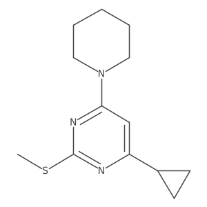 4-Cyclopropyl-2-(methylsulfanyl)-6-(piperidin-1-yl)pyrimidine Structure