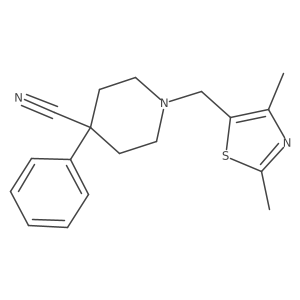 1-[(2,4-Dimethyl-1,3-thiazol-5-yl)methyl]-4-phenylpiperidine-4-carbonitrile结构式