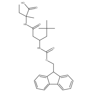 2-[3-({[(9H-fluoren-9-yl)methoxy]carbonyl}amino)-5,5-dimethylhexanamido]-2-methylbutanoic acid Structure
