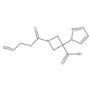 1-[(prop-2-en-1-yloxy)carbonyl]-3-(1H-pyrazol-1-yl)azetidine-3-carboxylic acid结构式