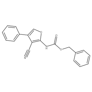 benzyl N-(3-cyano-4-phenylfuran-2-yl)carbamate结构式