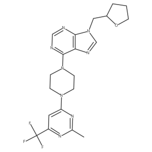 6-{4-[2-methyl-6-(trifluoromethyl)pyrimidin-4-yl]piperazin-1-yl}-9-[(oxolan-2-yl)methyl]-9H-purine Structure