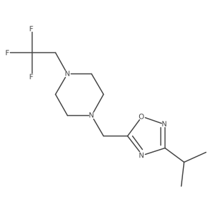 1-{[3-(Propan-2-yl)-1,2,4-oxadiazol-5-yl]methyl}-4-(2,2,2-trifluoroethyl)piperazine结构式