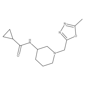 N-{1-[(5-methyl-1,3,4-oxadiazol-2-yl)methyl]piperidin-3-yl}cyclopropanecarboxamide结构式