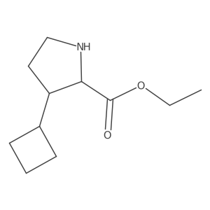 rac-ethyl (2R,3R)-3-cyclobutylpyrrolidine-2-carboxylate结构式